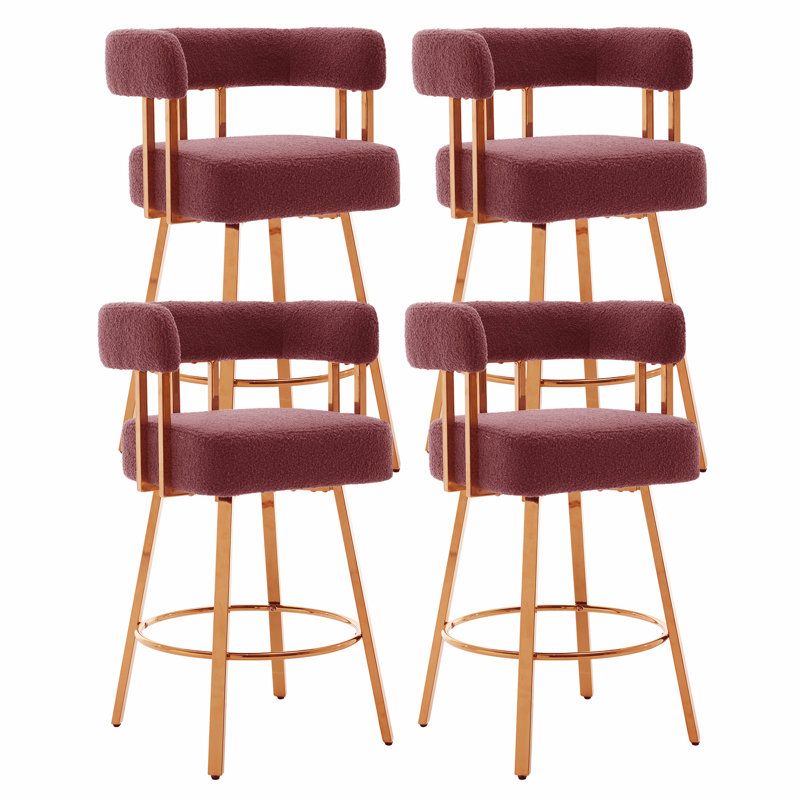 Tabourets de bar modernes rembourrés (ensemble de 4), Rose