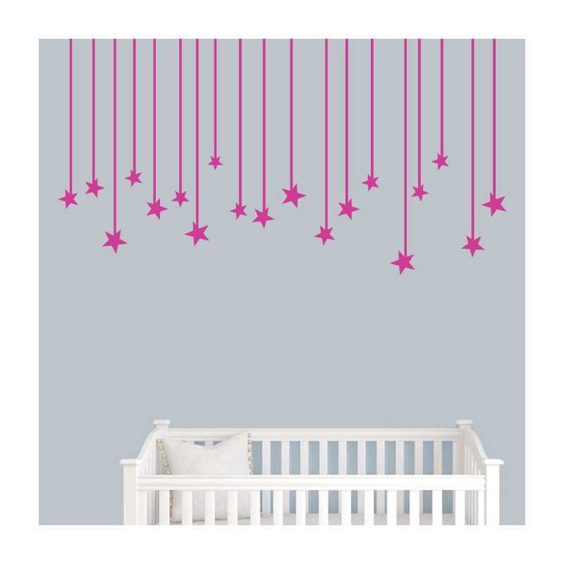 Etheridge Abstract Wall Decal, Hot Pink