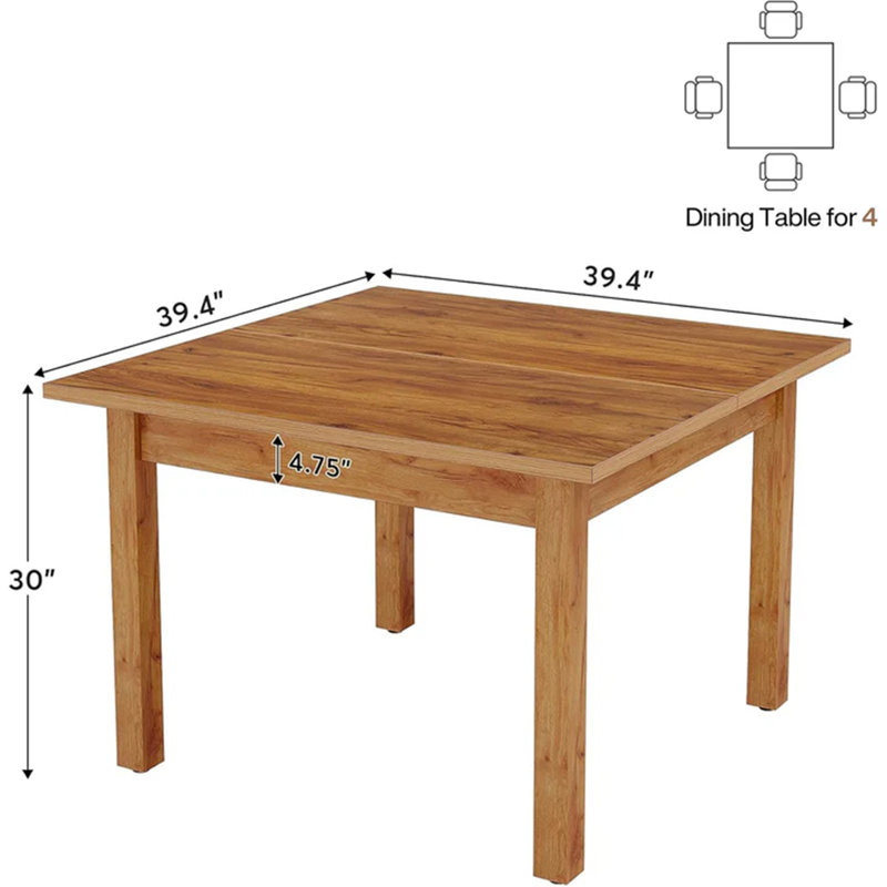 Table basse, table de cuisine de style nordique, table de salle à manger carrée