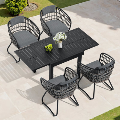 4 People Outdoor Dining Set Aluminum Dining Set