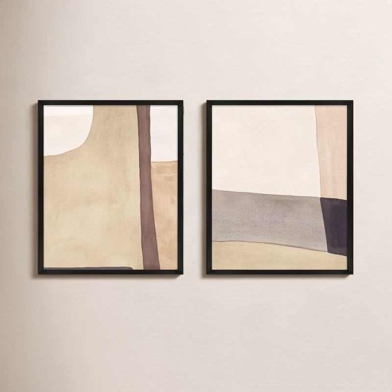 Overlapping By 2 Painting by Julia Balfour, Black Framed, 20" H x 16" W x 1.25" D