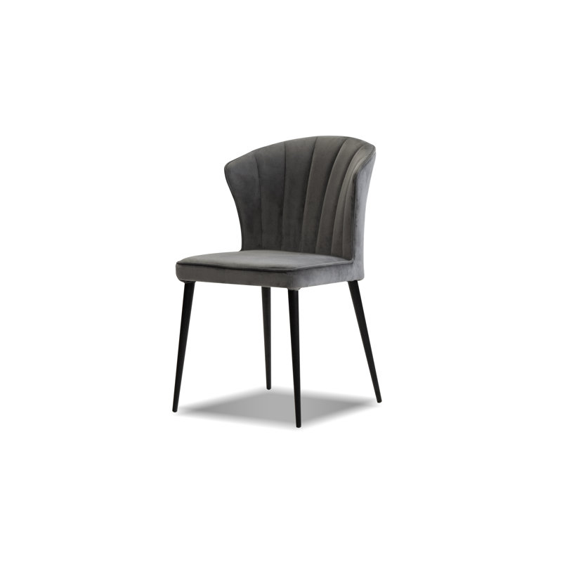 Ariel 19'' H Upholstered Metal Side Chair, Gray