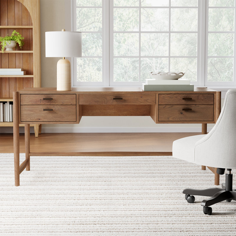 Cayenne Solid Wood Writing Desk, Weathered Oak