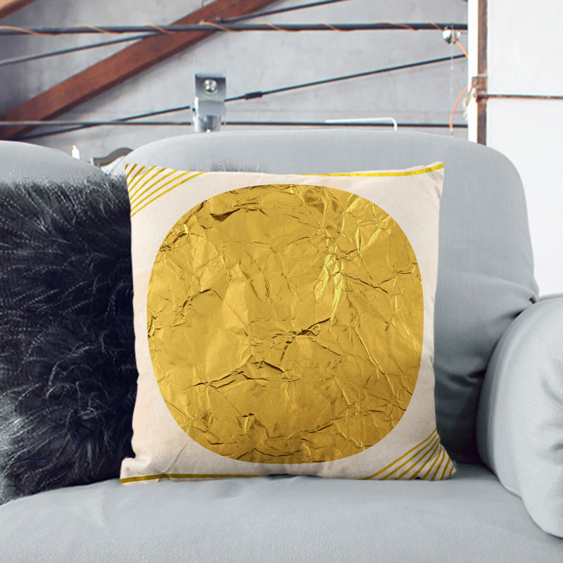 Golden Sun Square Throw Cushion, 55cm H x 55cm W x 20cm D