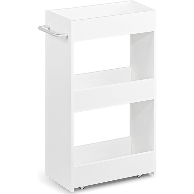 Chariot de rangement en bois à roulettes l 7,9 po, 3 niveaux
