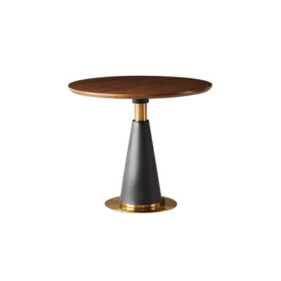 Nut-brown Round Solid Wood Dining table