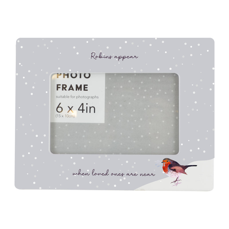 Loved Ones Festive Robin Christmas Ceramic Single Picture Frame in White