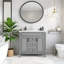 Meuble-lavabo sur pied 36 po avec lavabo supérieur, meuble-lavabo simple moderne avec 2 portes à fermeture douce et 2 tiroirs-1836082060