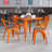 Kester 4 Pk. Metal Chair with Wood Seat and Arms-1117605095