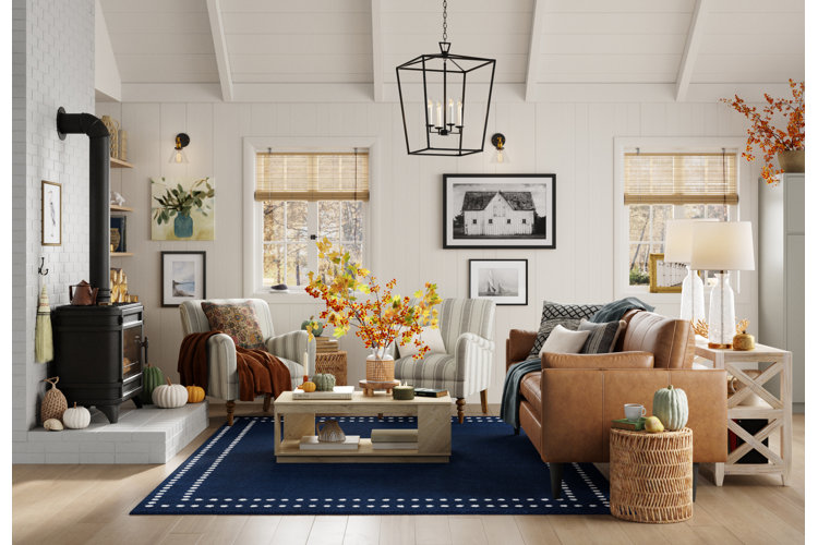 thanksgiving-themed coastal farmhouse living room