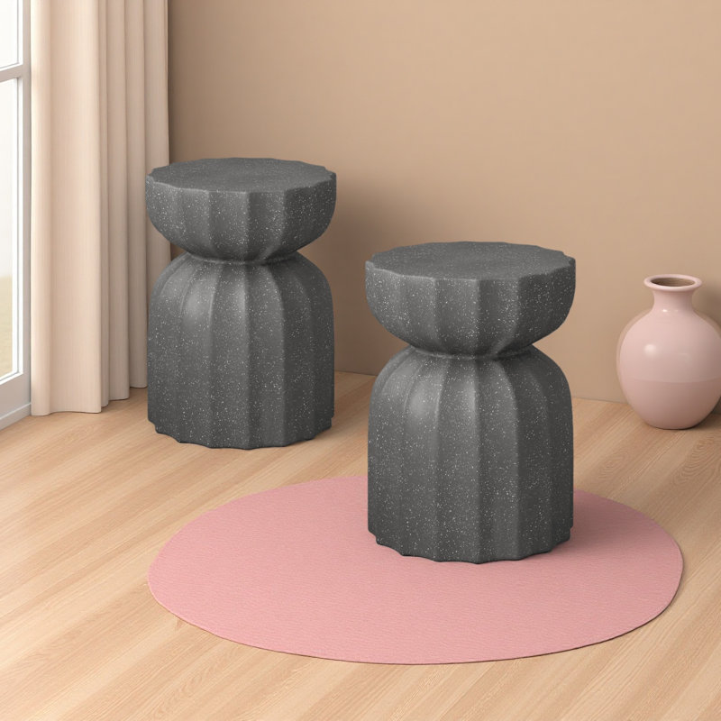 Ensemble de table basse et de table d'appoint 13 "modernes et imperméables pour l'intérieur et l'extérieur, Gris
