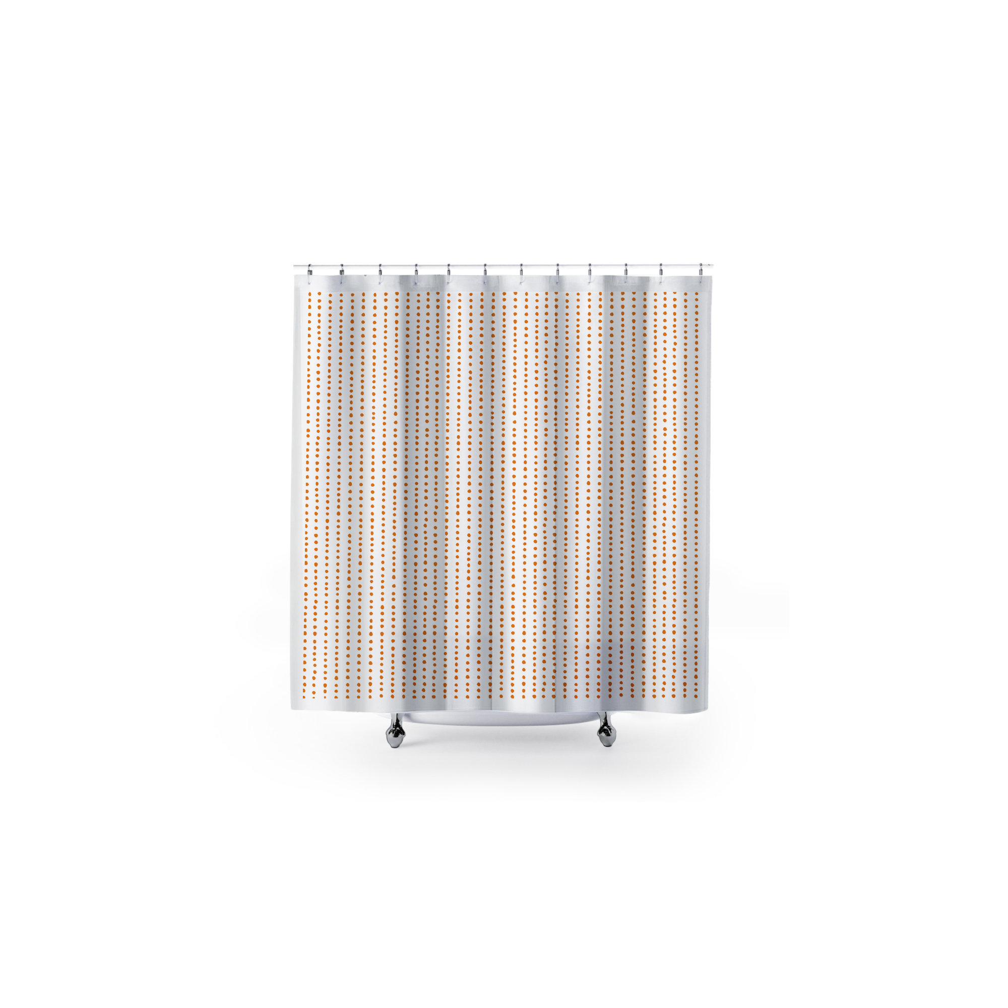 Thora Dots Mid-Century Shower Curtain, Orange