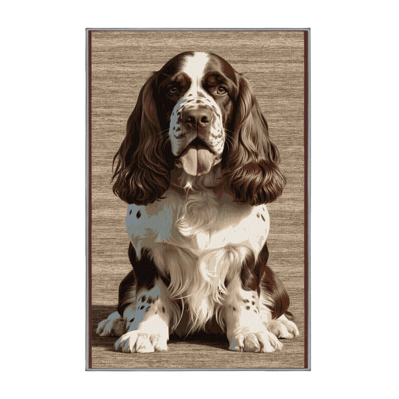 Washable Field Spaniel Dogs Area Rug, Runner 2' x 5'