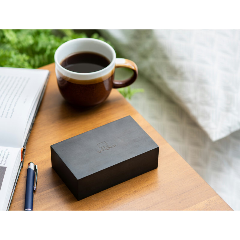 Sleek & Chic Modern Digital Wood Electric Alarm Tabletop Clock, Black
