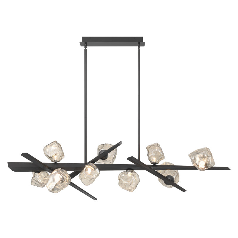 Lustre à 9 lumières DEL Thorah, Nickel satiné