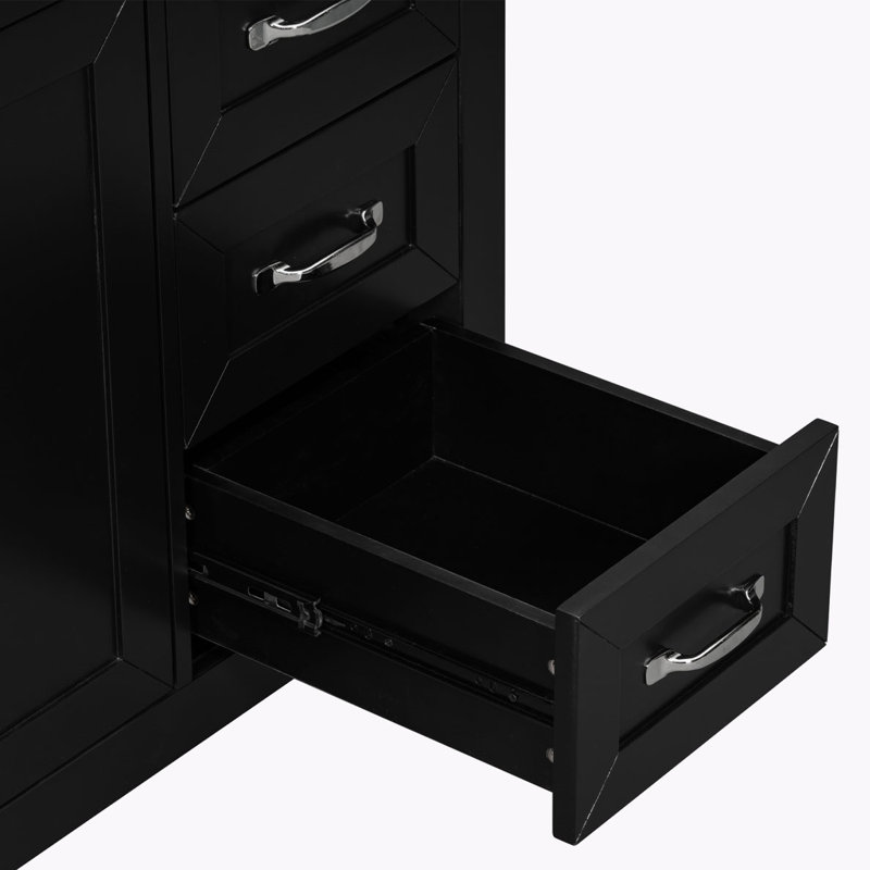Meuble-lavabo avec lavabo pour la salle de bain, Noir