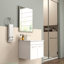 Meuble-lavabo 24 po avec lavabo et miroir, meuble-lavabo mural avec portes doubles, cadre en aluminium, charnières à fermeture douce, longues poignées en métal, lavabo en céramique-126528845