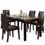 Ensemble de salle à manger 7 pièces et 6 chaises d'appoint rembourrées en faux marbre