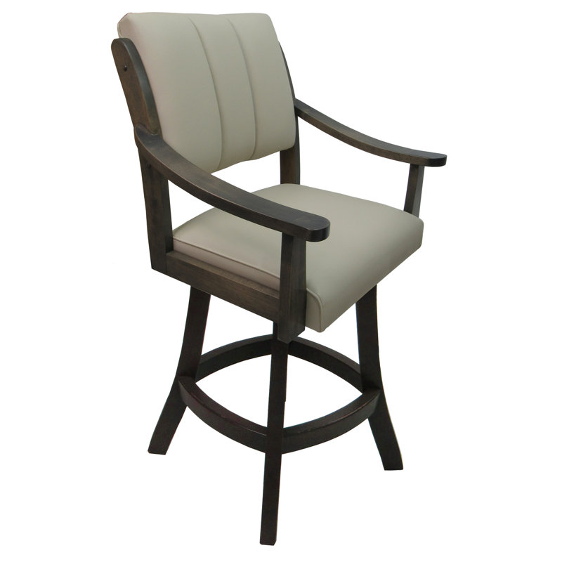 Tabouret de comptoir pivotant Irminger, Gris hiver, Tabouret de comptoir (siège d'une hauteur de 26 p, Beige Océan