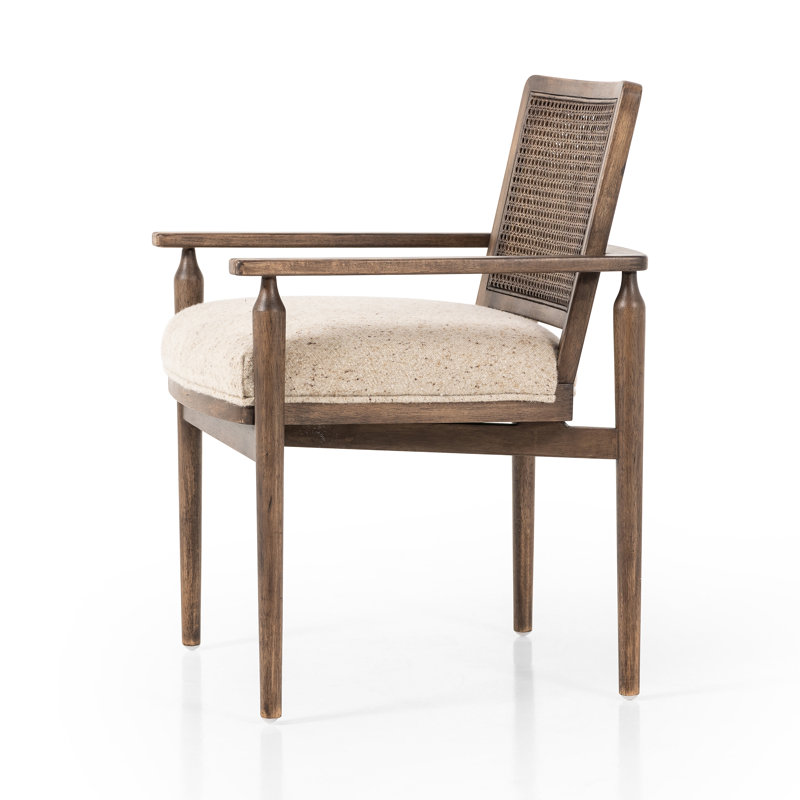 Xavier Upholstered Arm Chair, Beige Fabric