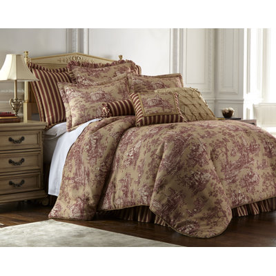 Country Sunset Traditional Box Stitch Toile Comforter Set