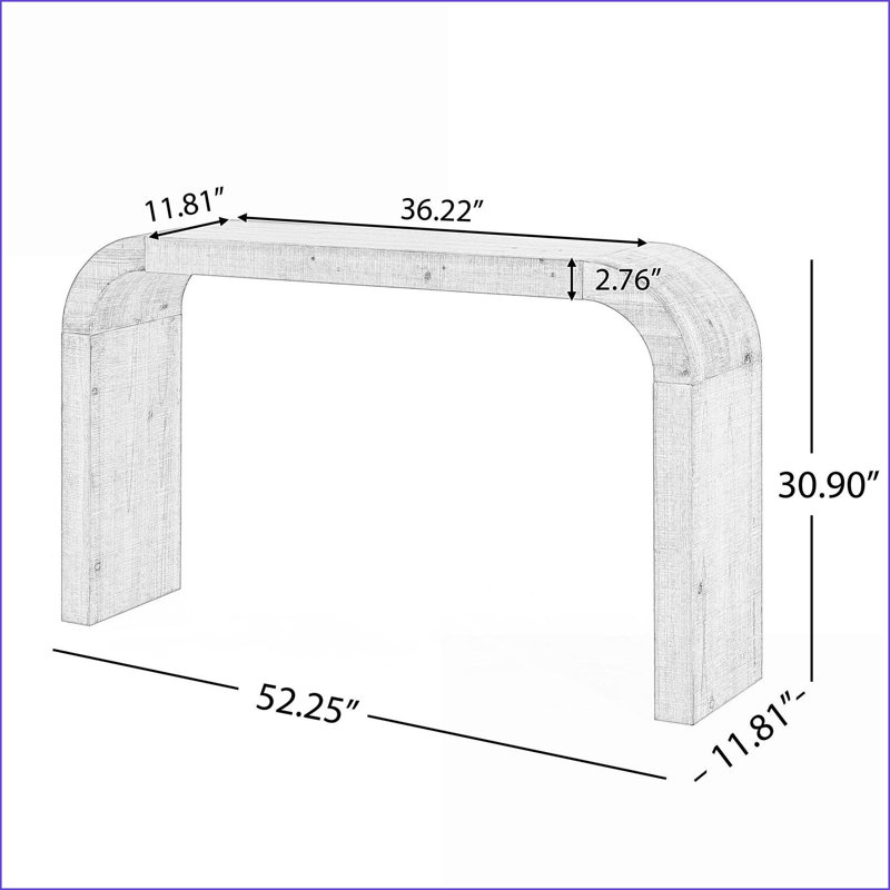 Console de 52 po en placage de bois rustique pour l'entrée / la vie, stable et facile à installer