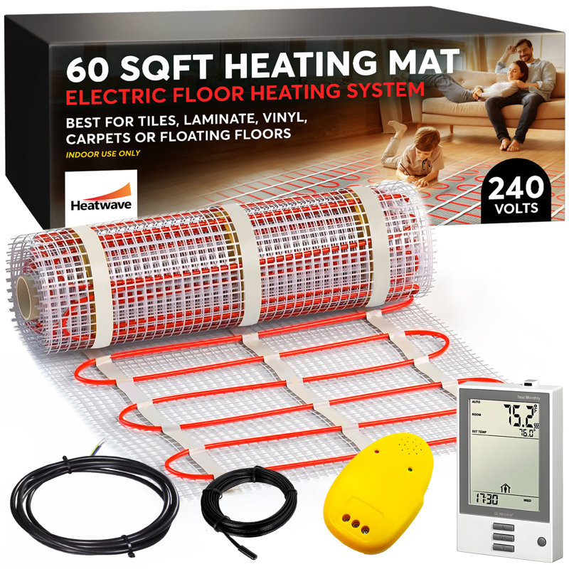 Système de chauffage au sol électrique 240V, L 439,2 po x l 20 po