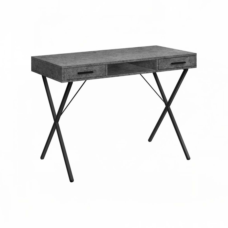 Bureau d'ordinateur à domicile avec tiroir, Gris / Gris