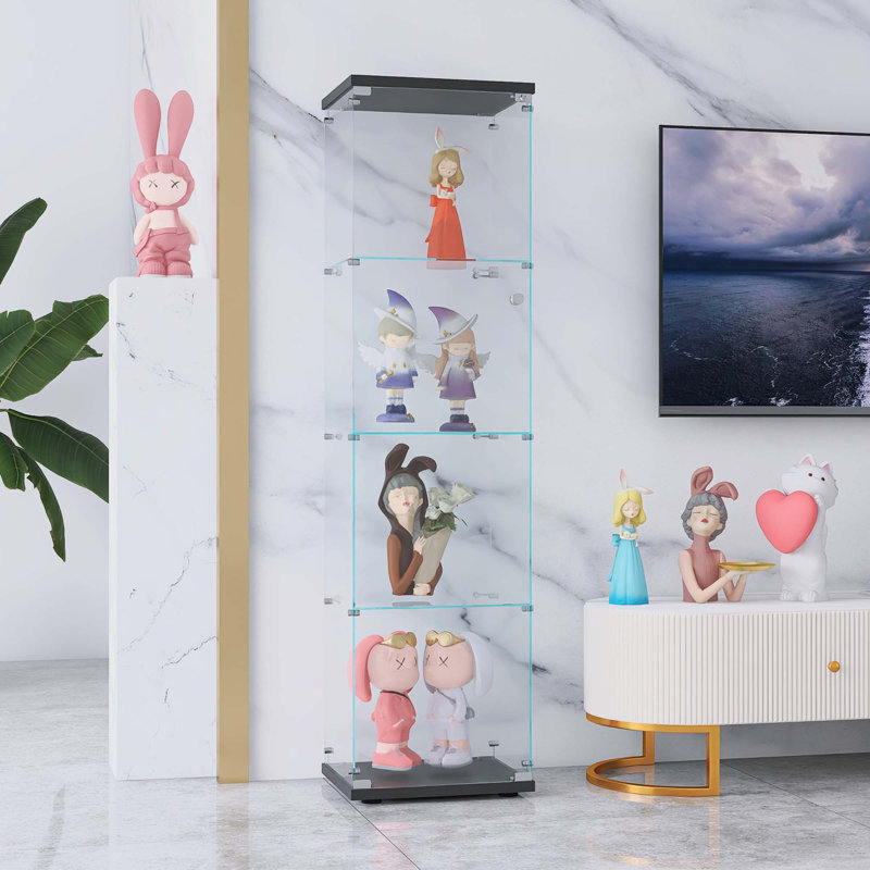 64.56'' H x 16.73'' W Wood Tower Display Cae, Black