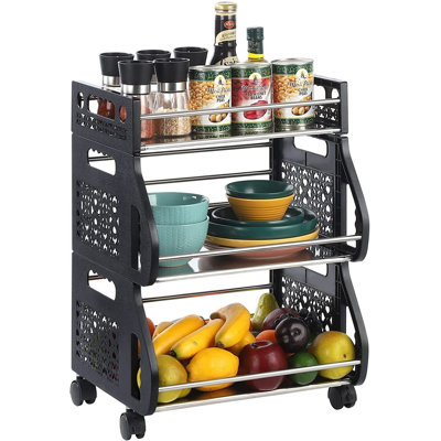 15'' W Plastic Storage Rack with Wheels