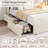Twin Size Upholstered Platform Bed Frame with LED Lights, Storage Headboard with Bookcase & 2 Under-Bed Drawers, Strong Wood Slats, Chic Wavy Design, No Box Spring Needed, Easy Assembly - White-869341497-869341447