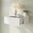 Floating White Modern Nightstand With Storage Drawer, Mini...