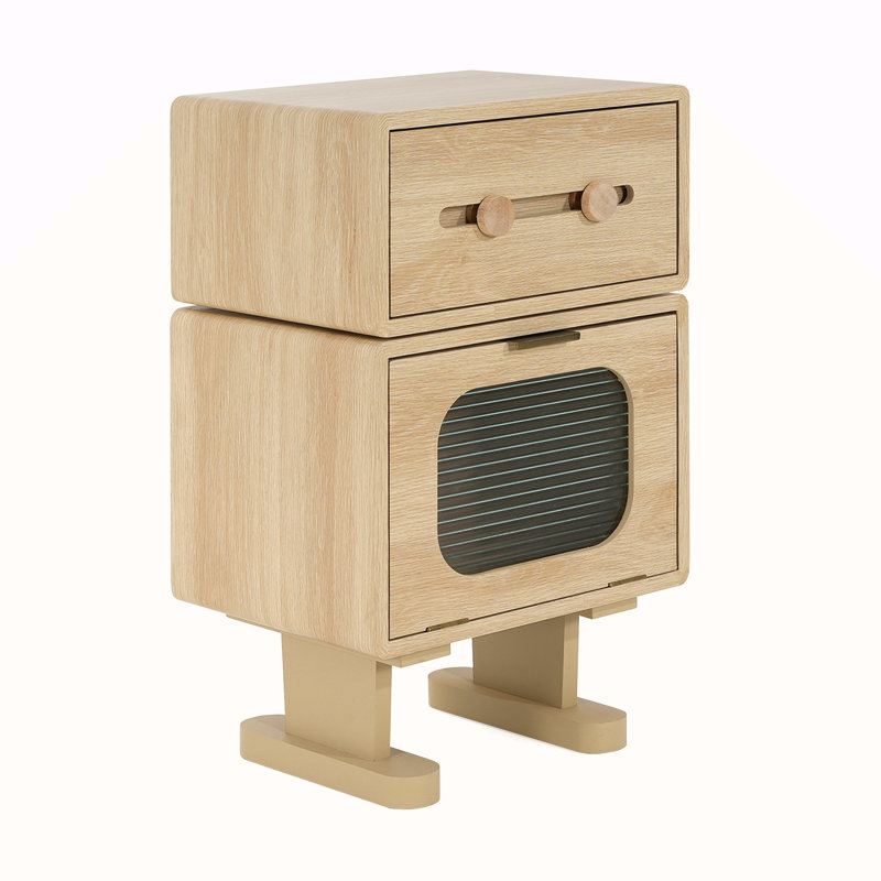 MDF CREATIVE ROTATABLE ROBOT STORAGE SIDE TABLE