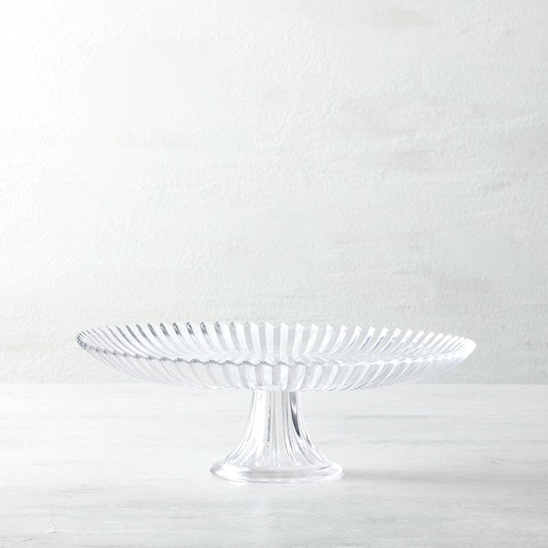 Fortessa Archie Glass, 13 Inch Large Cake Stand, Clear, Clear