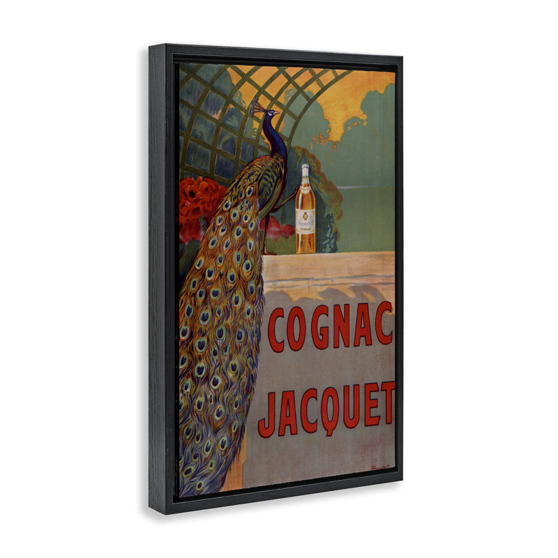 Cadre flottant rétro cognac et paon, design par Marcus Jules, Cadre flottant noir de jais, H 25 po x l 17 po