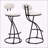 Elegant S-shaped Bar Stools with Backrest and Floral Print, Ideal for Kitchen Island and Dining Areas-355988675
