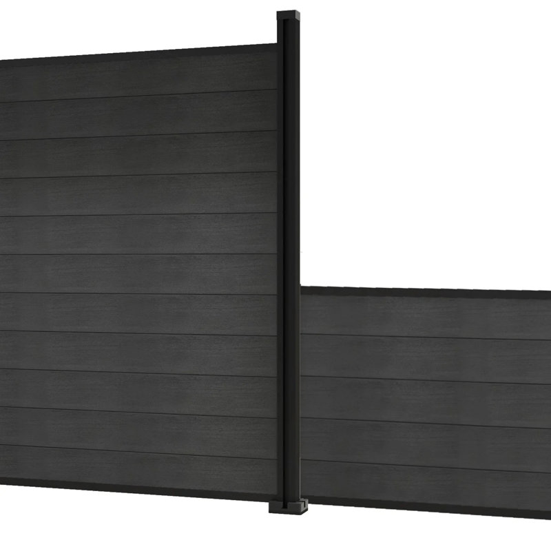 Aluminium Fencing Kits Fencing, Graphite Grey/Black, 4ft / 1200mm High, 9 Posts + 63 Slats