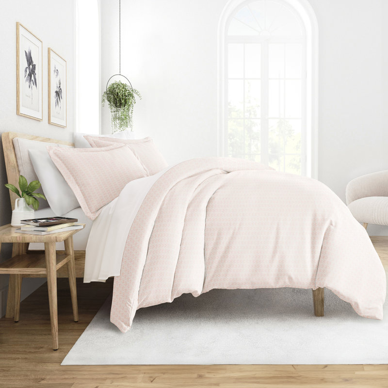 Twin XL Pink Paisley Microfiber Duvet Cover Set