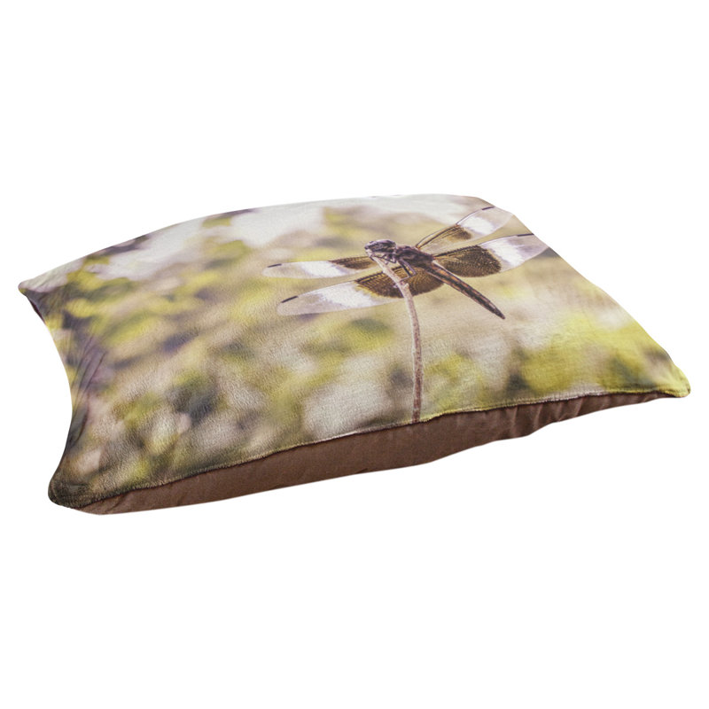 Coussin stylisé libellule Burnell, L 19,5 po x l 29,5 po, Marron foncé