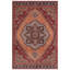 Tapis oriental en polypropylène tissé à la machine Manojlo de couleur rouille / ivoire / gris-633242619