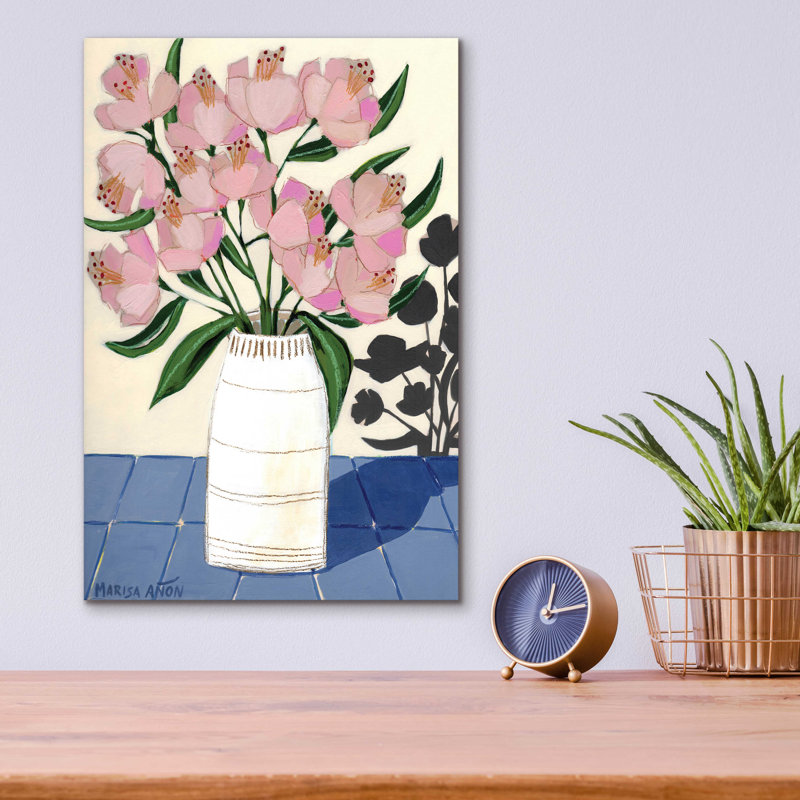 «Spring Florals 5» par Marisa Anon, art mural en verre acrylique, 12 po x 16 po, H 16 po x l 12 po x P 0,13 po
