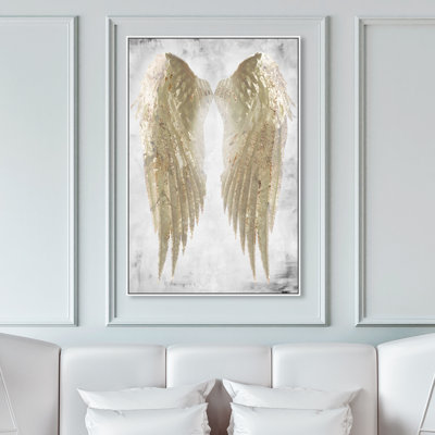 «Fashion and Glam Wings of Angel», reproduction d'art moderne sur toile métallique pour chambre