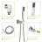 Dual Shower Head - 10 Inch Ceiling Mount Square Shower System with Rough-in Valve, Chrome-129763789