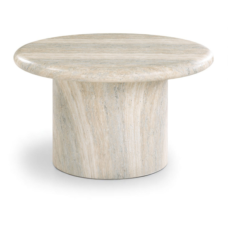 Emara Concrete Indoor Outdoor Coffee Table, Travertine, 14" H x 23.5"L x 23.5"W