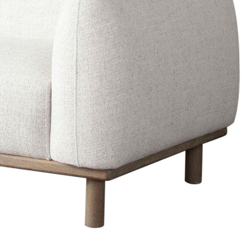 Canapé rétro Lary, polyester blanc orge clair de 84 po, brun caramel