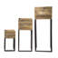 Ensemble de 3 pots à bois avec supports en métal