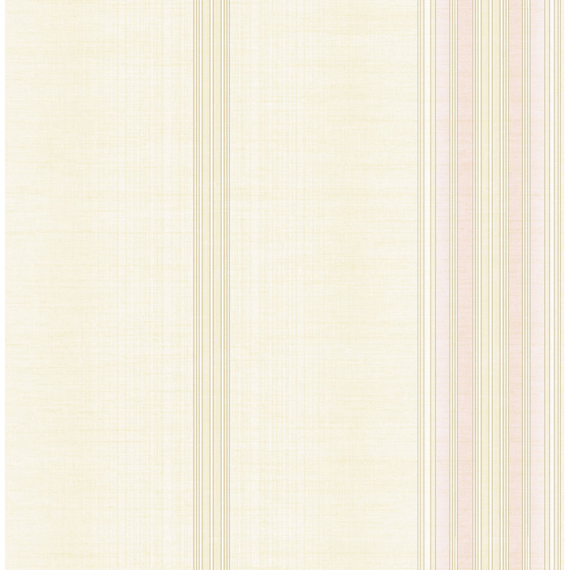 Papier peint rayé non teint Seabrook Designs, Brun clair métallique / rosé