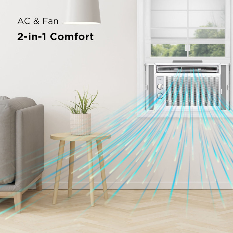 Compact White 5000 BTU Window Air Conditioner with Remote