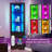 Aspenn 67" H Corner Bookcase with LED Light, Corner Storage Cabinet with Adjustable Shelf-2090997709