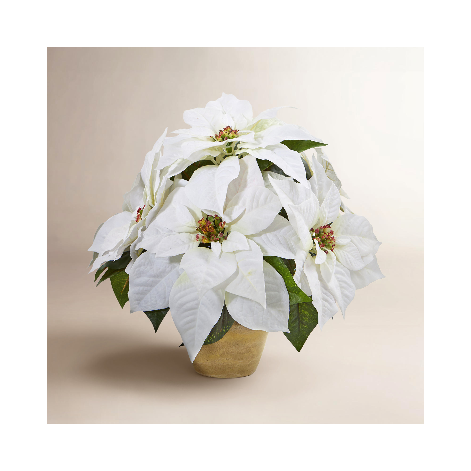 Artificial Poinsettia Floral Arrangement in Vase